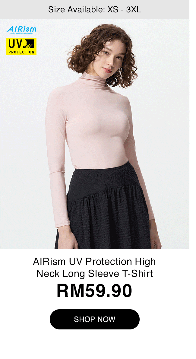 AIRism UV Protection High Neck Long Sleeve T-Shirt