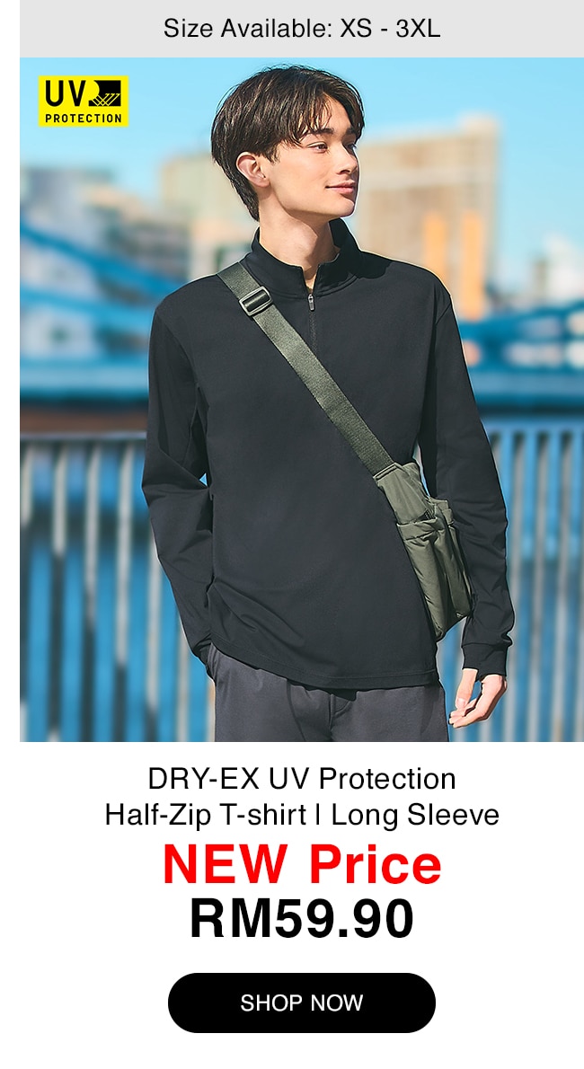DRY-EX UV Protection Half-Zip T-shirt | Long Sleeve