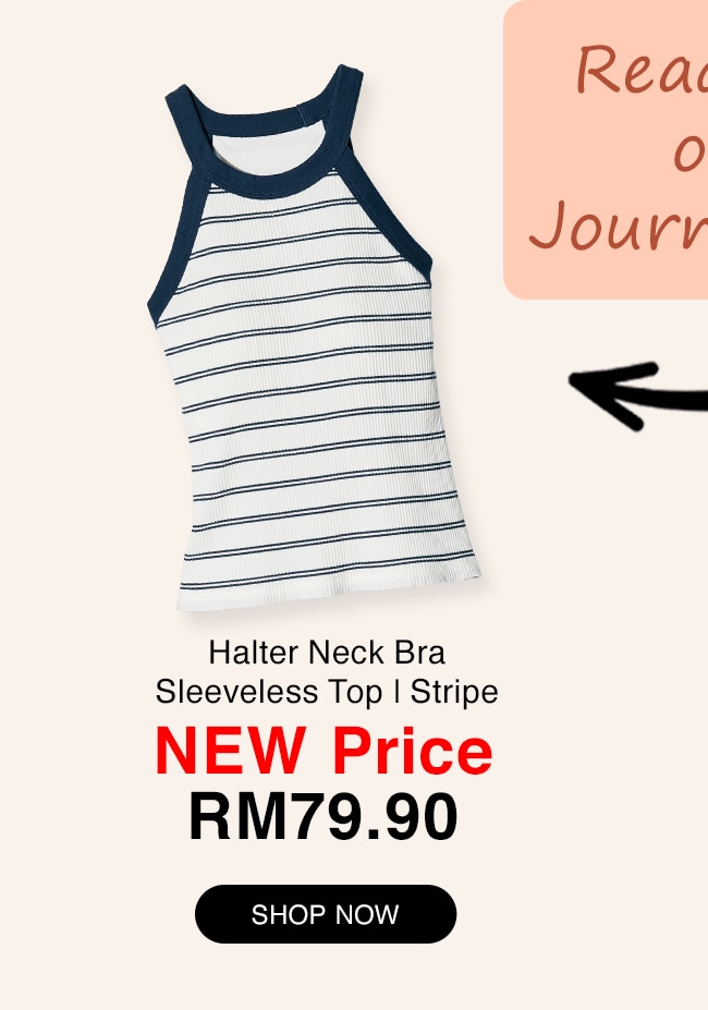 Halter Neck Bra Sleeveless Top | Stripe