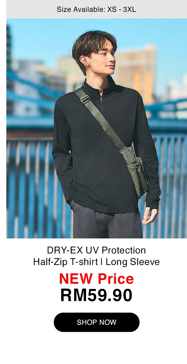 DRY-EX UV Protection Half-Zip T-shirt | Long Sleeve