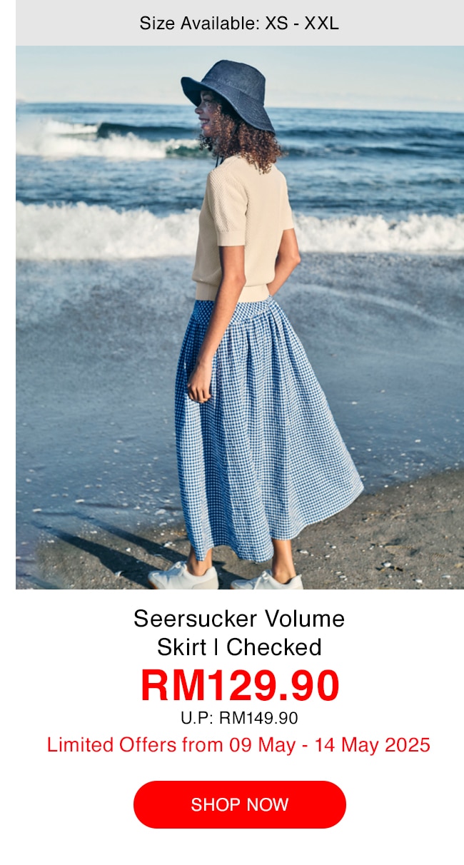 Seersucker Volume Skirt