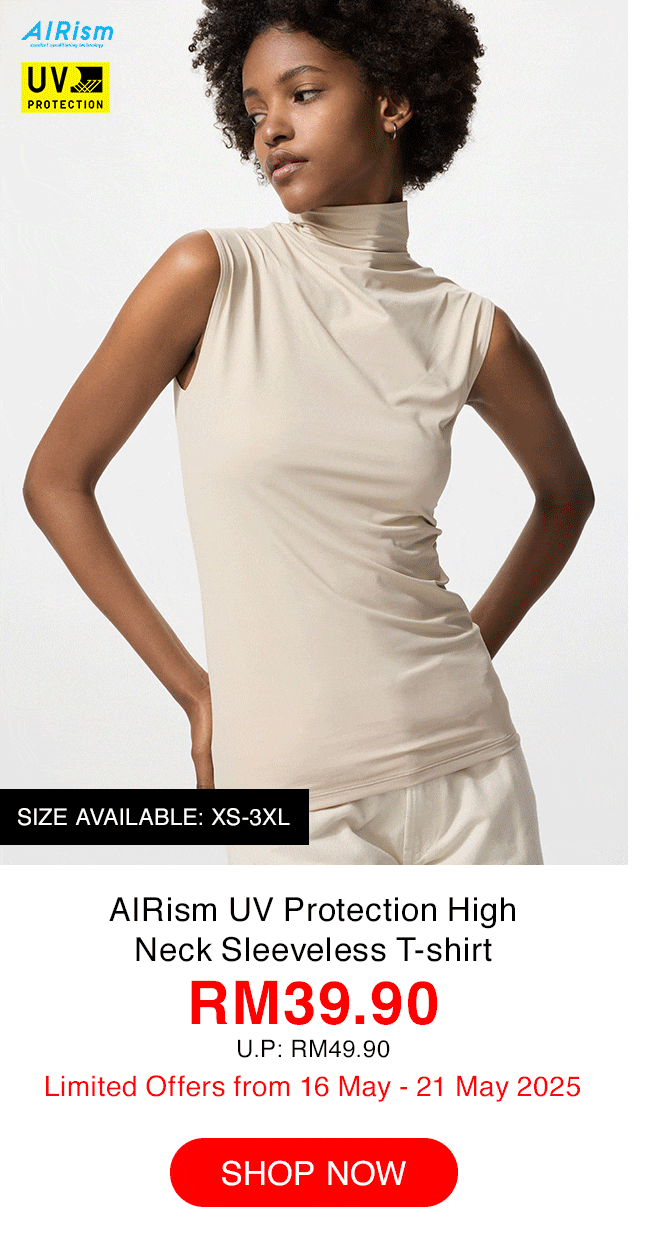 AIRism UV Protection High Neck Sleeveless T-shirt