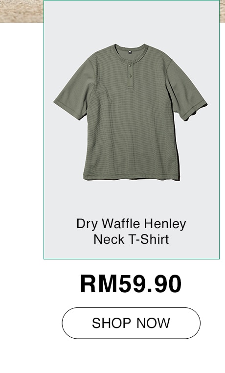 Dry Waffle Henley Neck T-Shirt