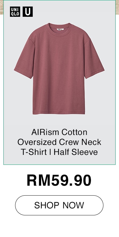 AIRism Cotton Oversized Crew Neck T-Shirt | Half Sleeve