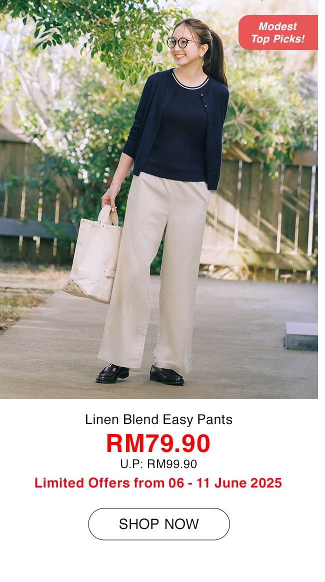 Linen Blend Easy Pants