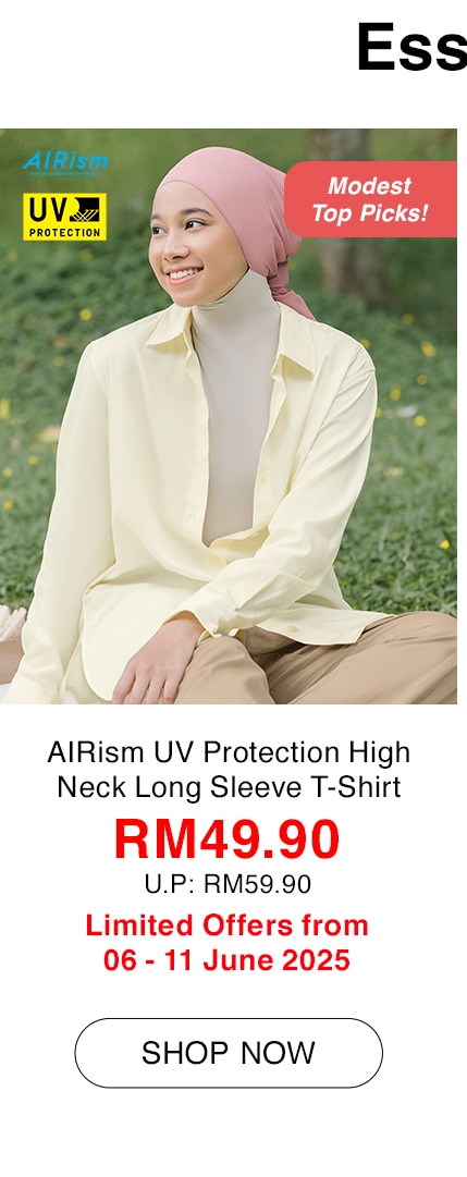 AIRism UV Protection High Neck Long Sleeve T-Shirt
