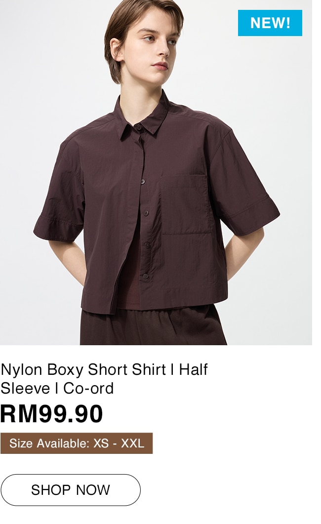 Nylon Boxy Short Shirt | Half Sleeve | Co-ord