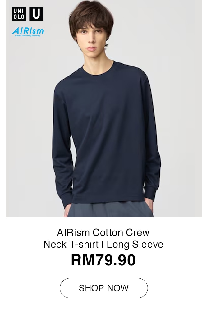 AIRism Cotton Crew Neck T-shirt | Long Sleeve