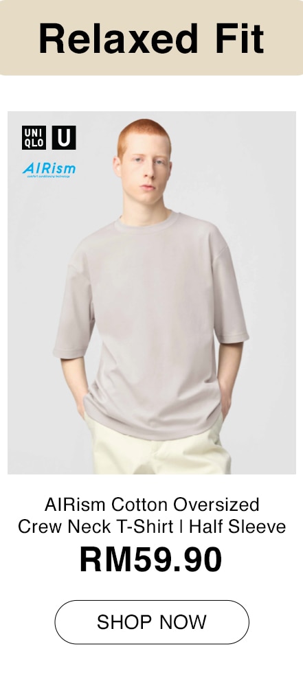 AIRism Cotton Oversized Crew Neck T-Shirt | Half Sleeve