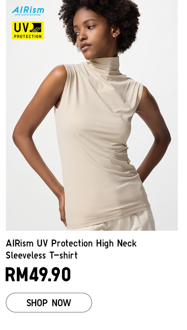 AIRism UV Protection High Neck Sleeveless T-shirt
