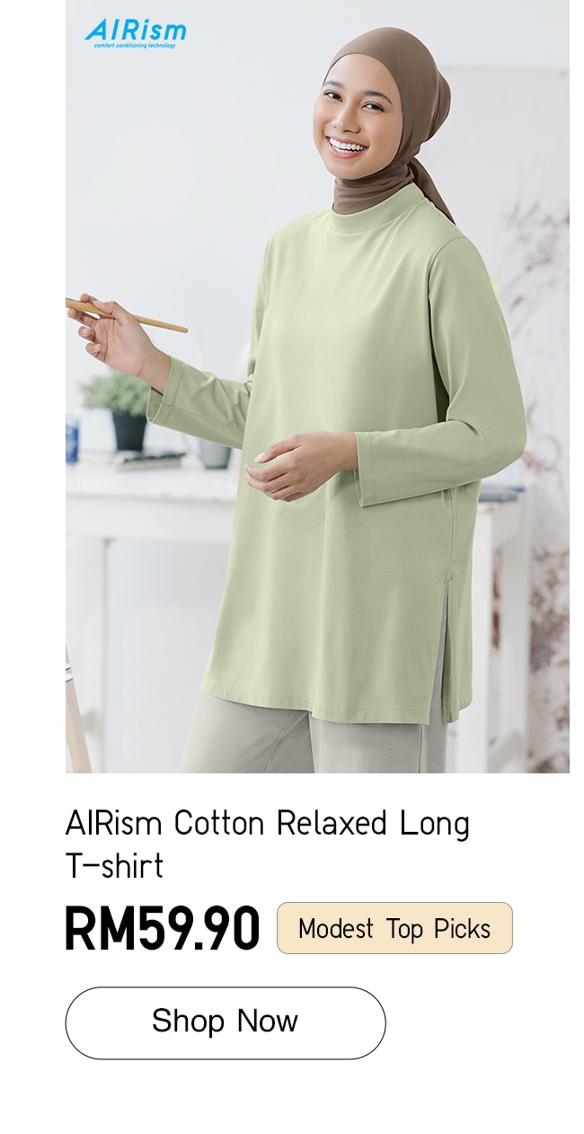 AIRism Cotton Relaxed Long T-shirt