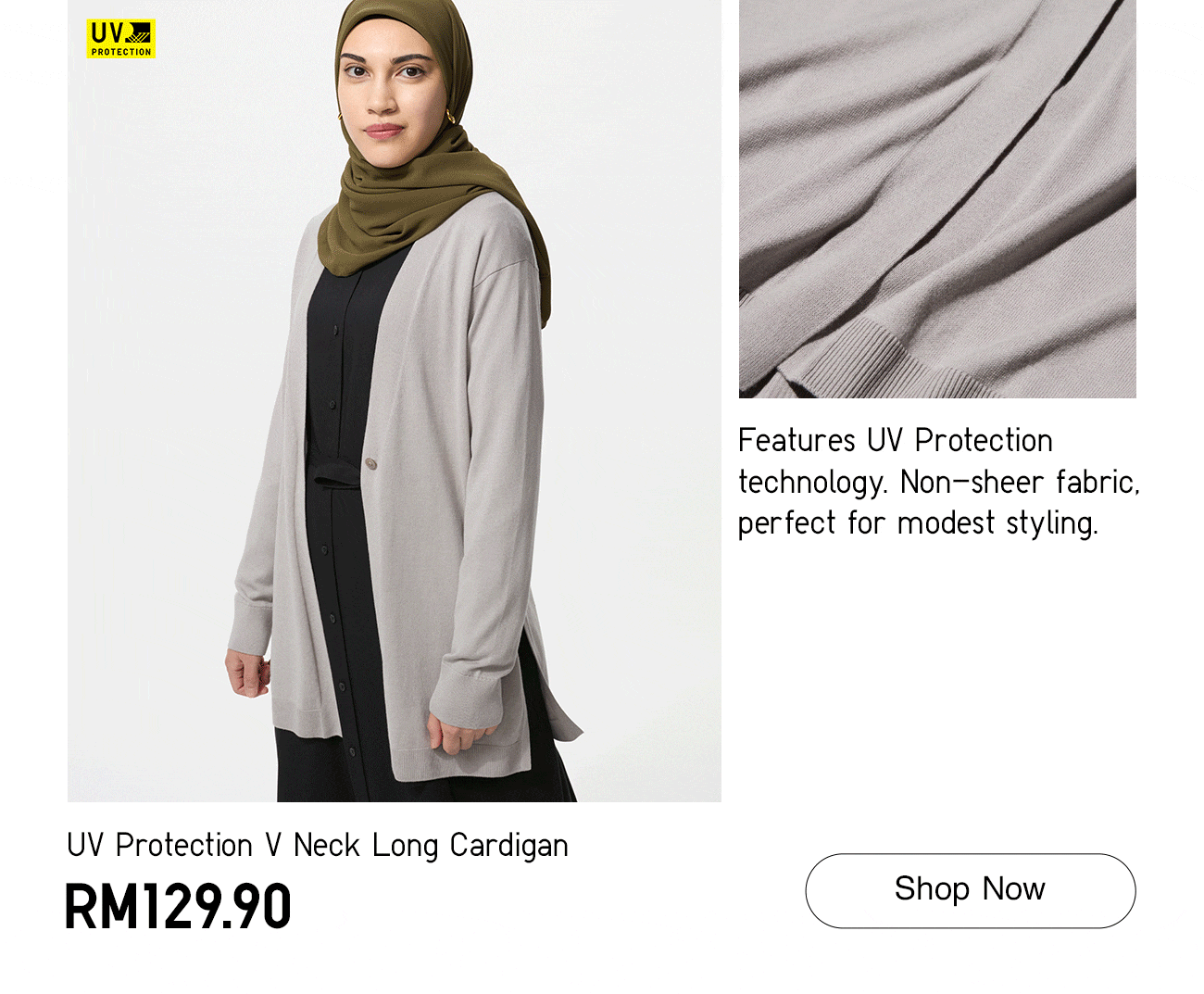 UV Protection V Neck Long Cardigan
