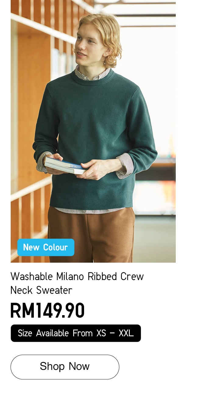 Washable Milano Ribbed Crew Neck Sweater