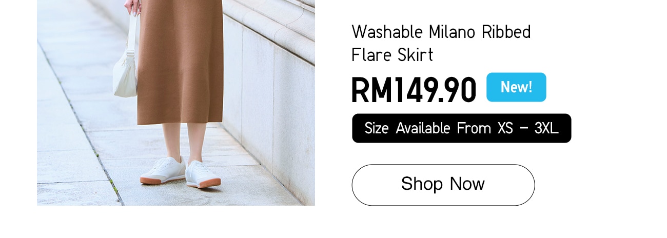 Washable Milano Ribbed Flare Skirt