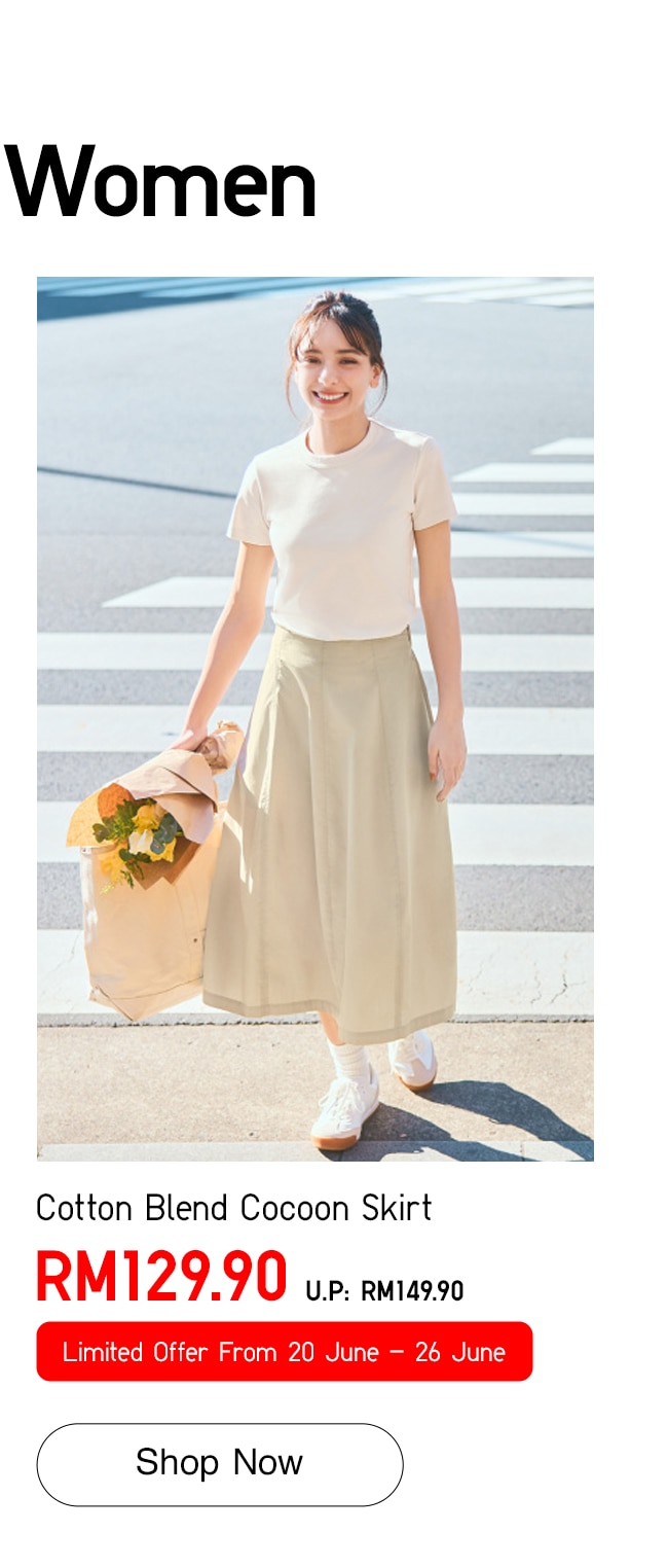 Cotton Blend Cocoon Skirt