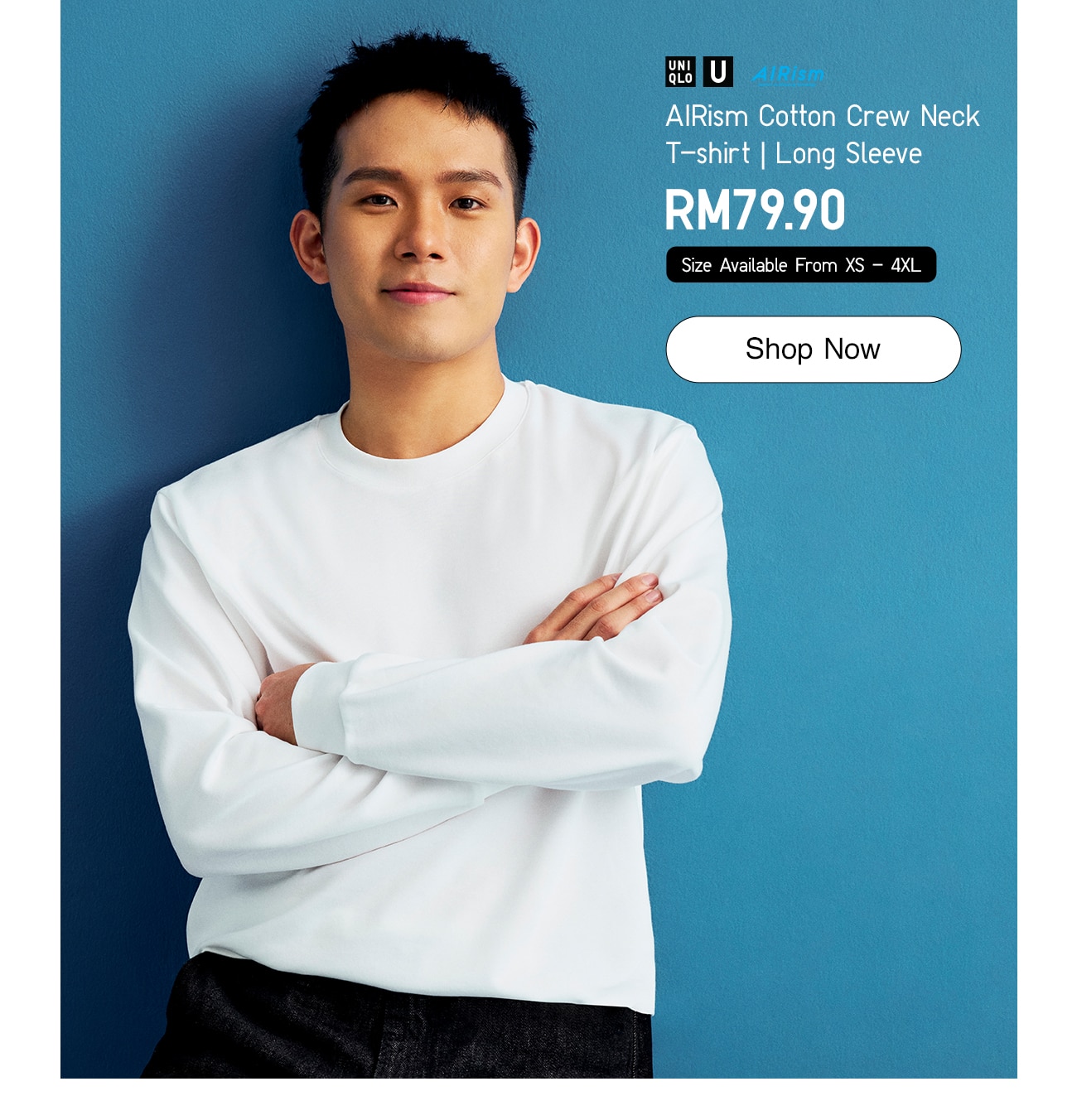 AIRism Cotton Crew Neck T-shirt | Long Sleeve
