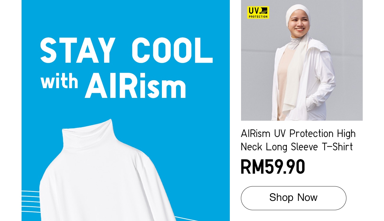 AIRism UV Protection High Neck Long Sleeve T-Shirt