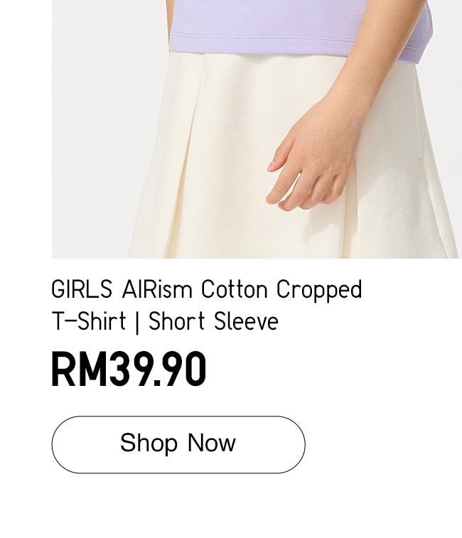GIRLS AIRism Cotton Cropped T-Shirt | Short Sleeve