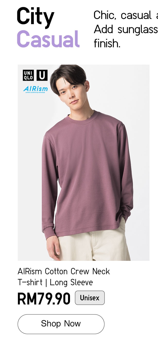AIRism Cotton Crew Neck T-shirt | Long Sleeve