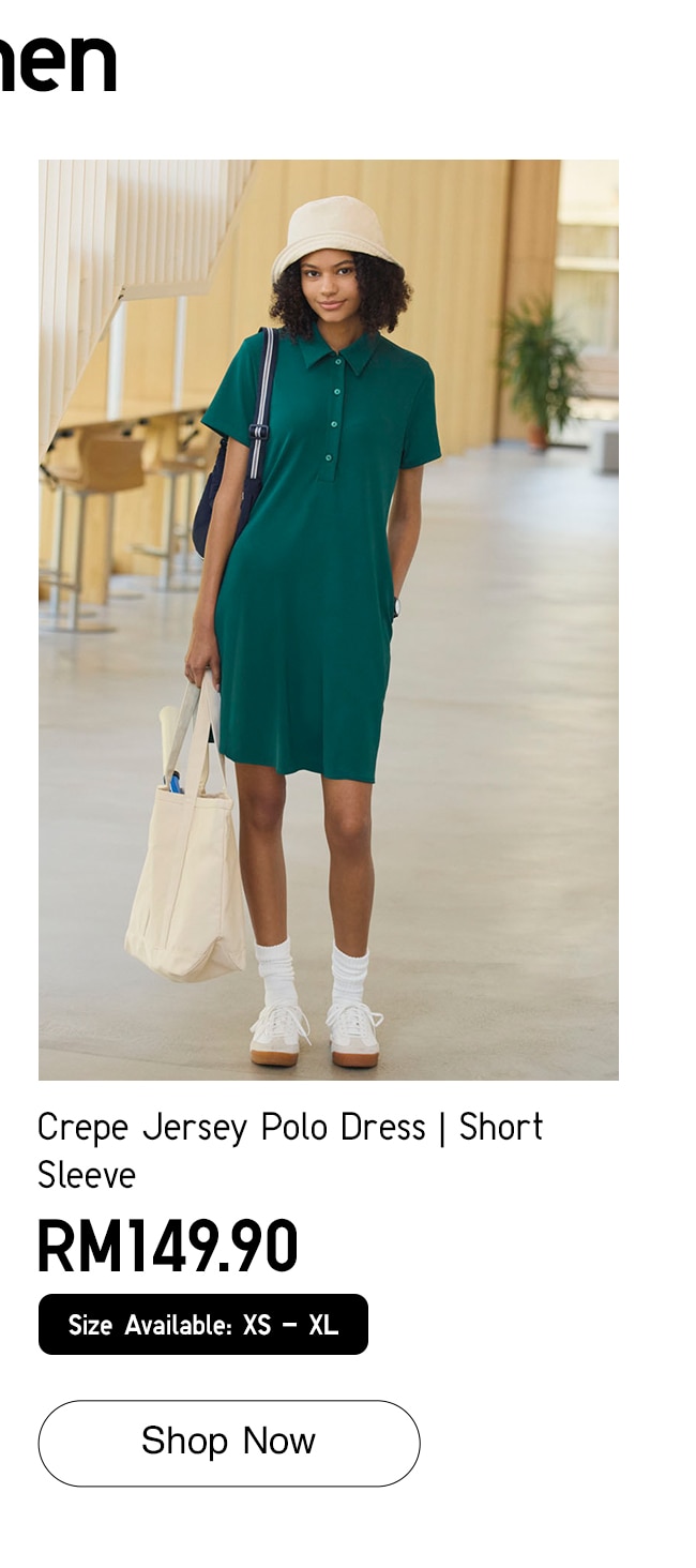 Crepe Jersey Polo Dress | Short Sleeve