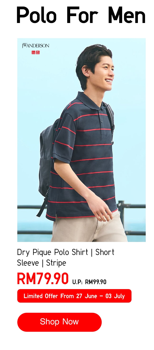 Dry Pique Polo Shirt | Short Sleeve | Stripe