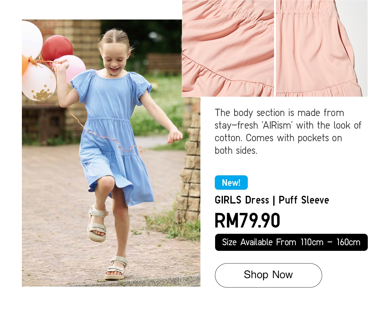 GIRLS Dress | Puff Sleeve