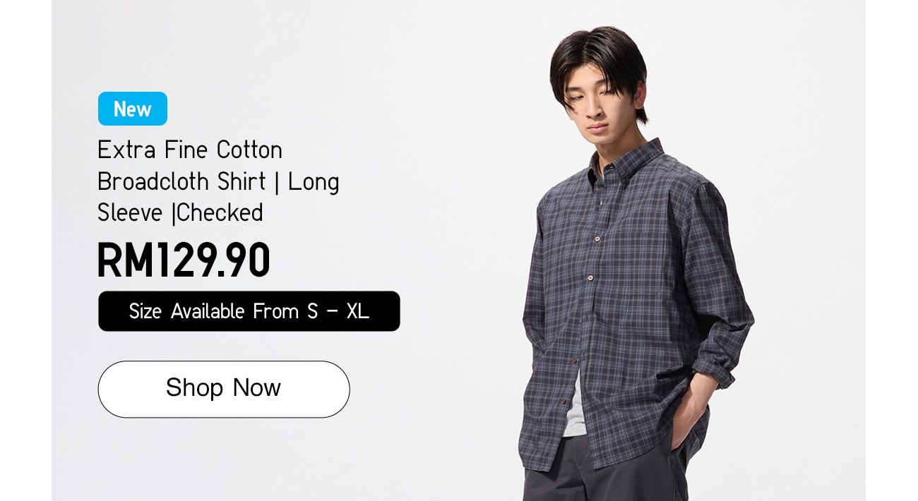 Extra Fine Cotton Broadcloth Shirt | Long Sleeve |Checked