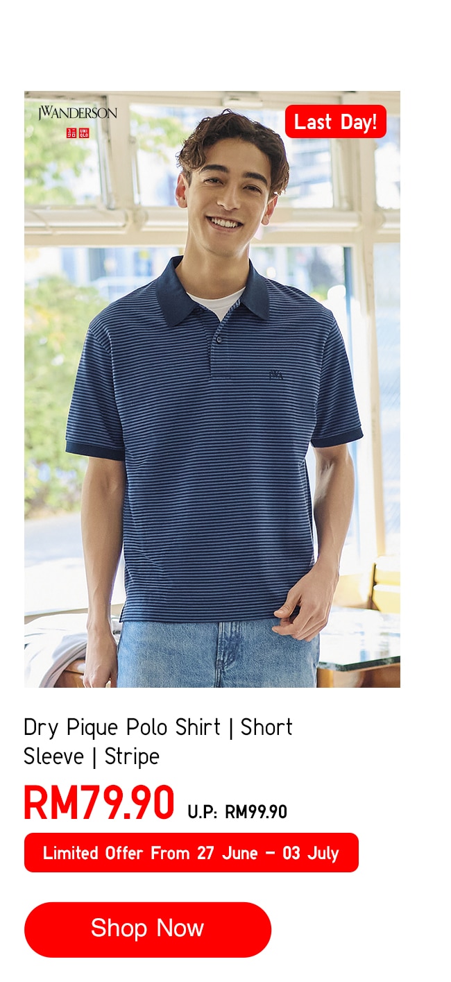 Dry Pique Polo Shirt | Short Sleeve | Stripe