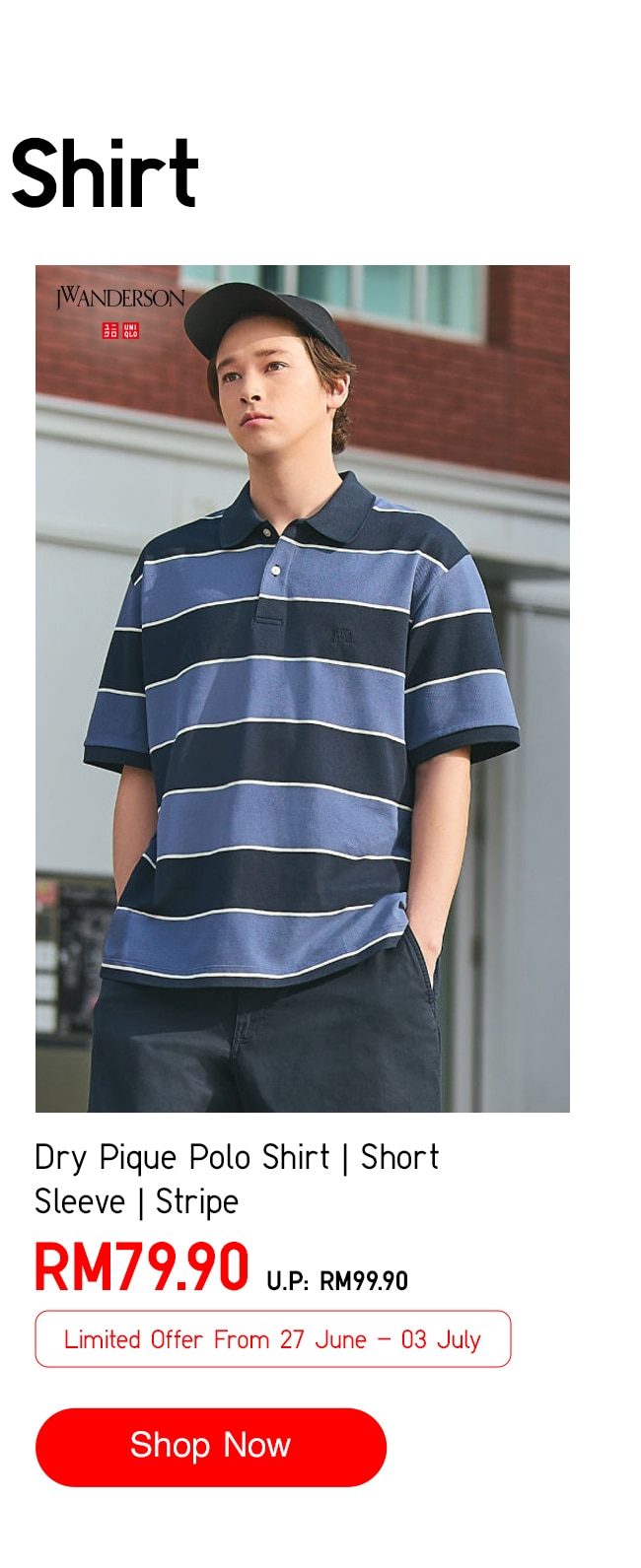 Dry Pique Polo Shirt | Short Sleeve | Stripe
