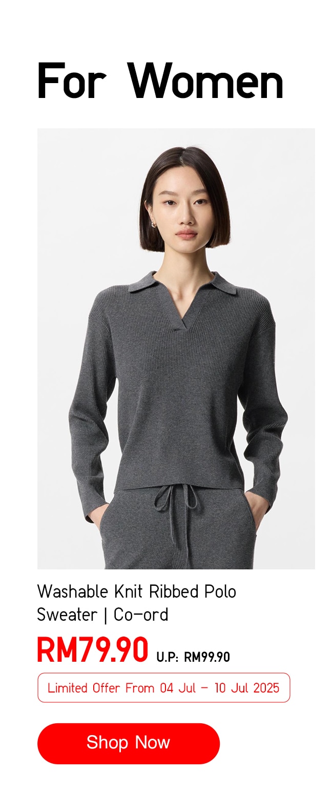 Washable Knit Ribbed Polo Sweater | Co-ord