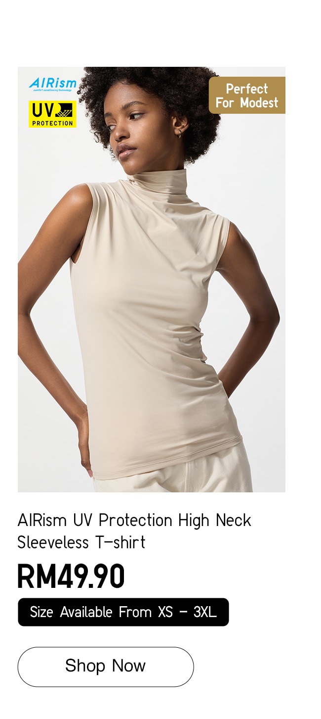 AIRism UV Protection High Neck Sleeveless T-shirt