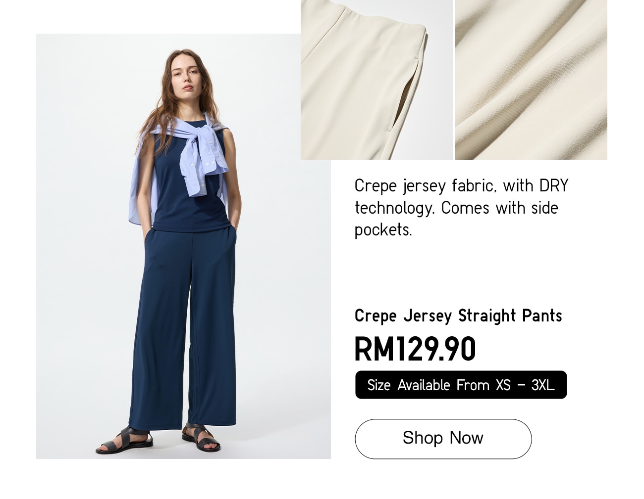 Crepe Jersey Straight Pants