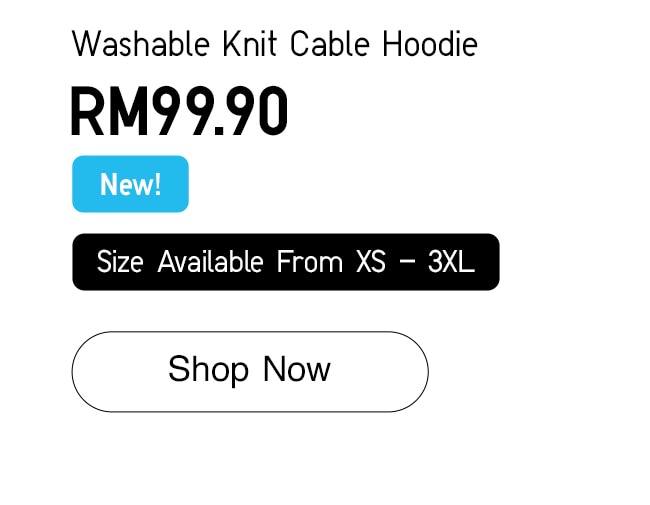 Washable Knit Cable Hoodie
