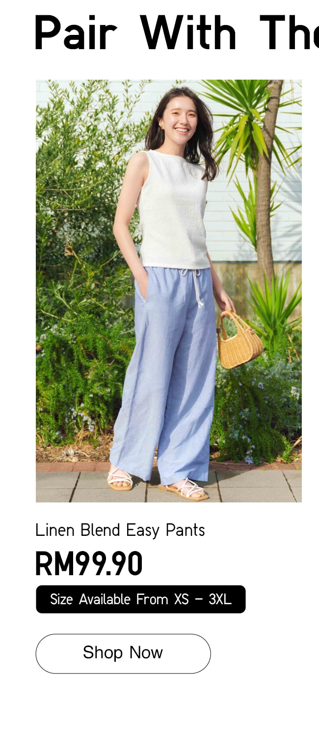 Linen Blend Easy Pants