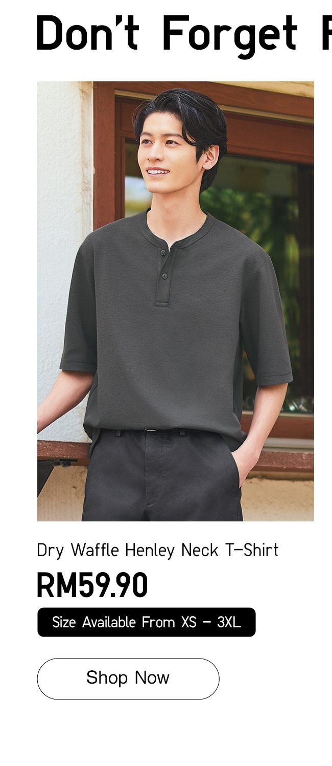 Dry Waffle Henley Neck T-Shirt