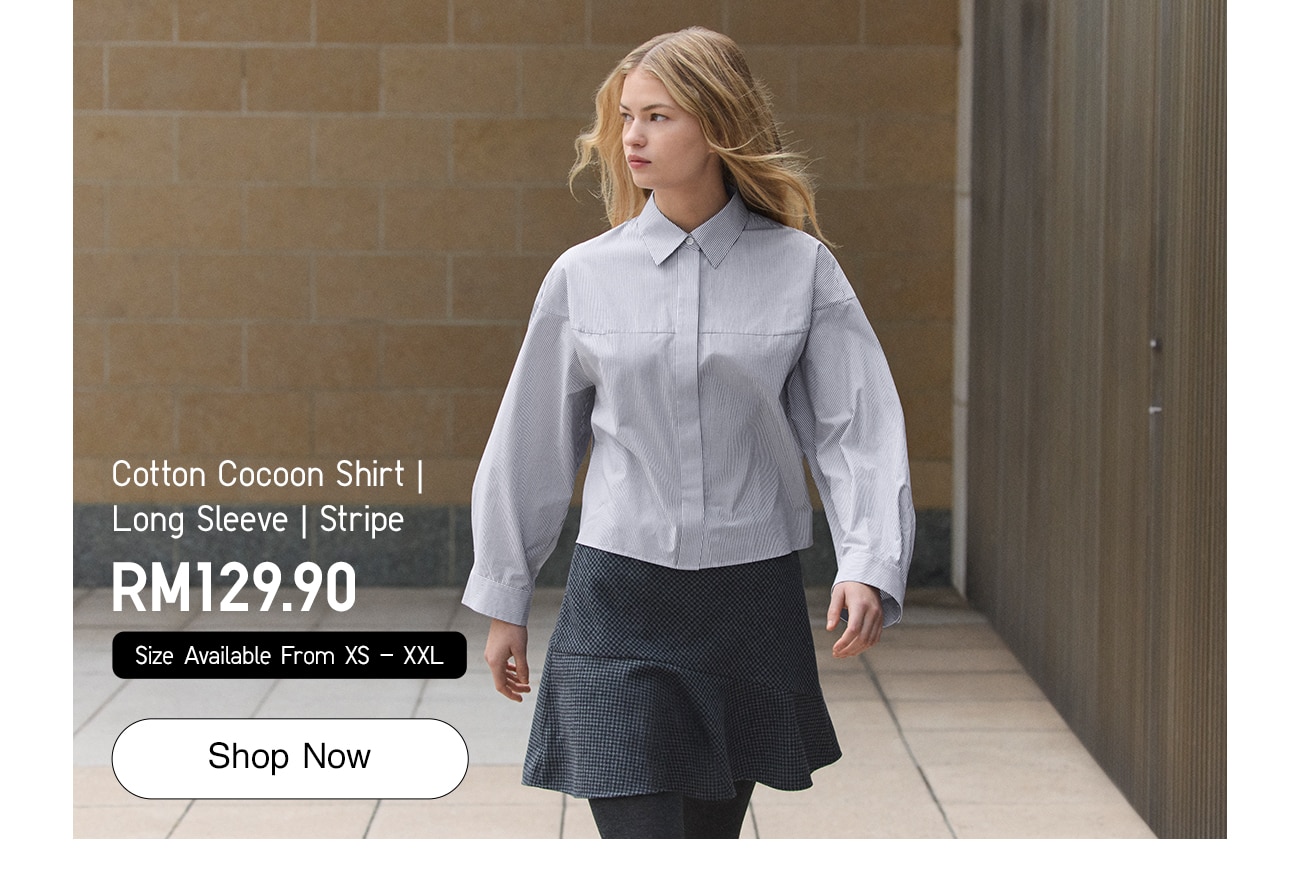 Cotton Cocoon Shirt | Long Sleeve | Stripe