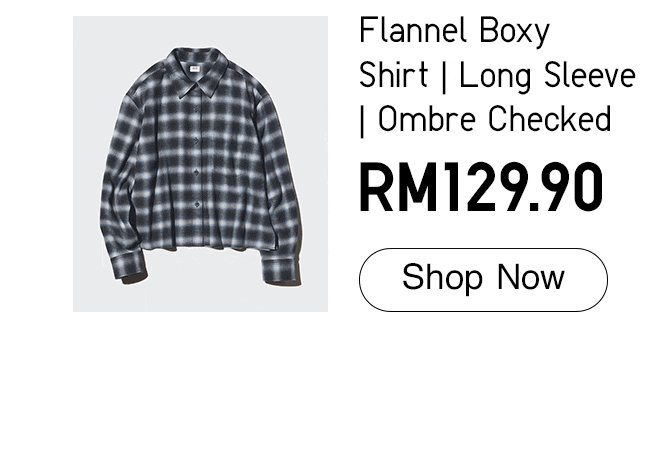 Flannel Boxy Shirt | Long Sleeve | Ombre Checked