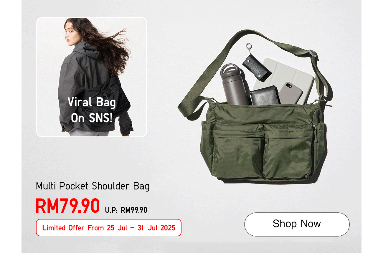 Multi Pocket Shoulder Bag