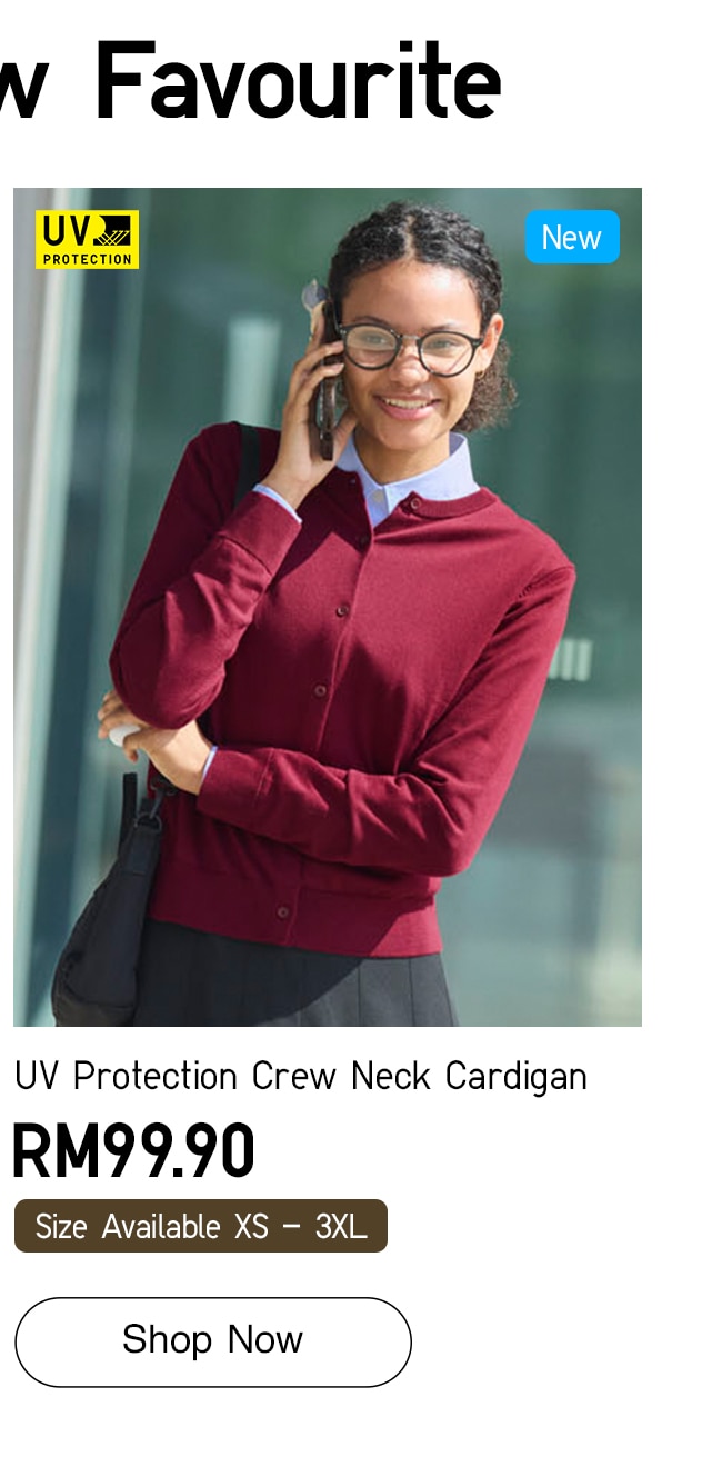 UV Protection Crew Neck Cardigan