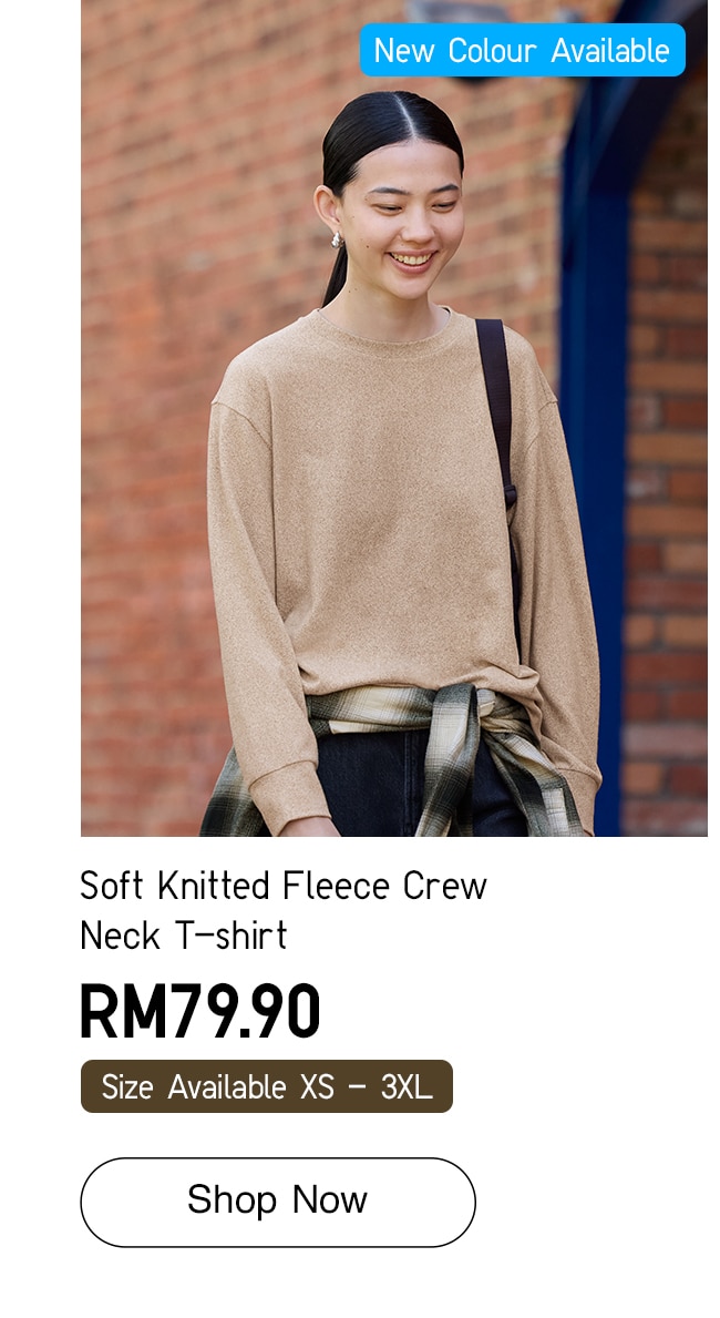 Soft Knitted Fleece Crew Neck T-shirt