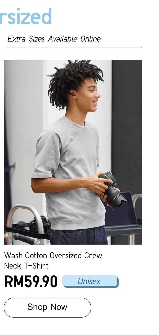 Wash Cotton Oversized Crew Neck T-Shirt