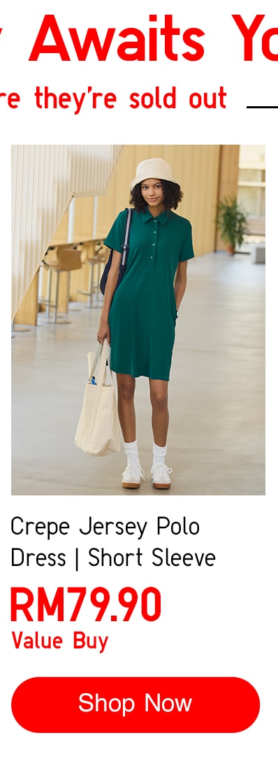 Crepe Jersey Polo Dress | Short Sleeve