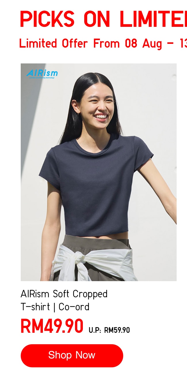 AIRism Soft Cropped T-shirt | Co-ord