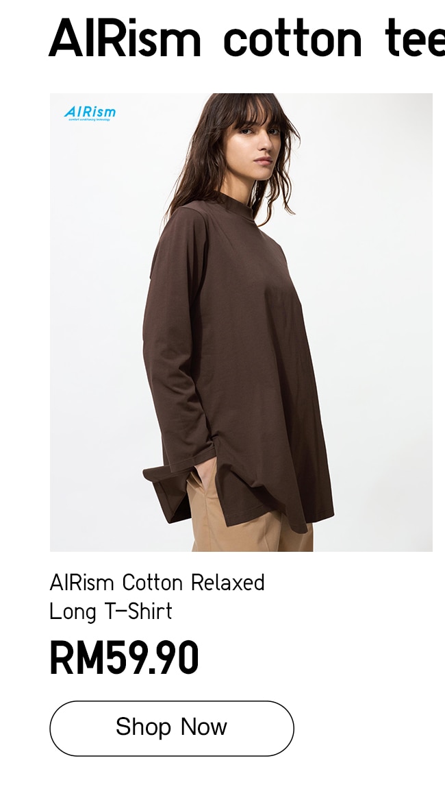 AIRism Cotton Relaxed Long T-shirt