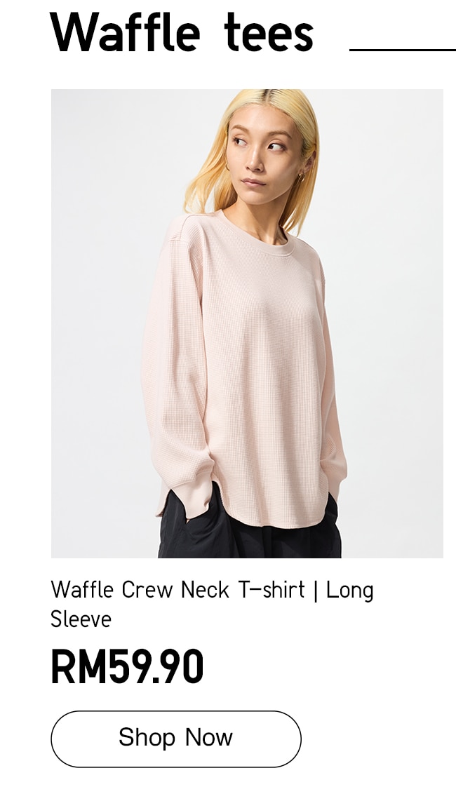 Waffle Crew Neck T-shirt | Long Sleeve