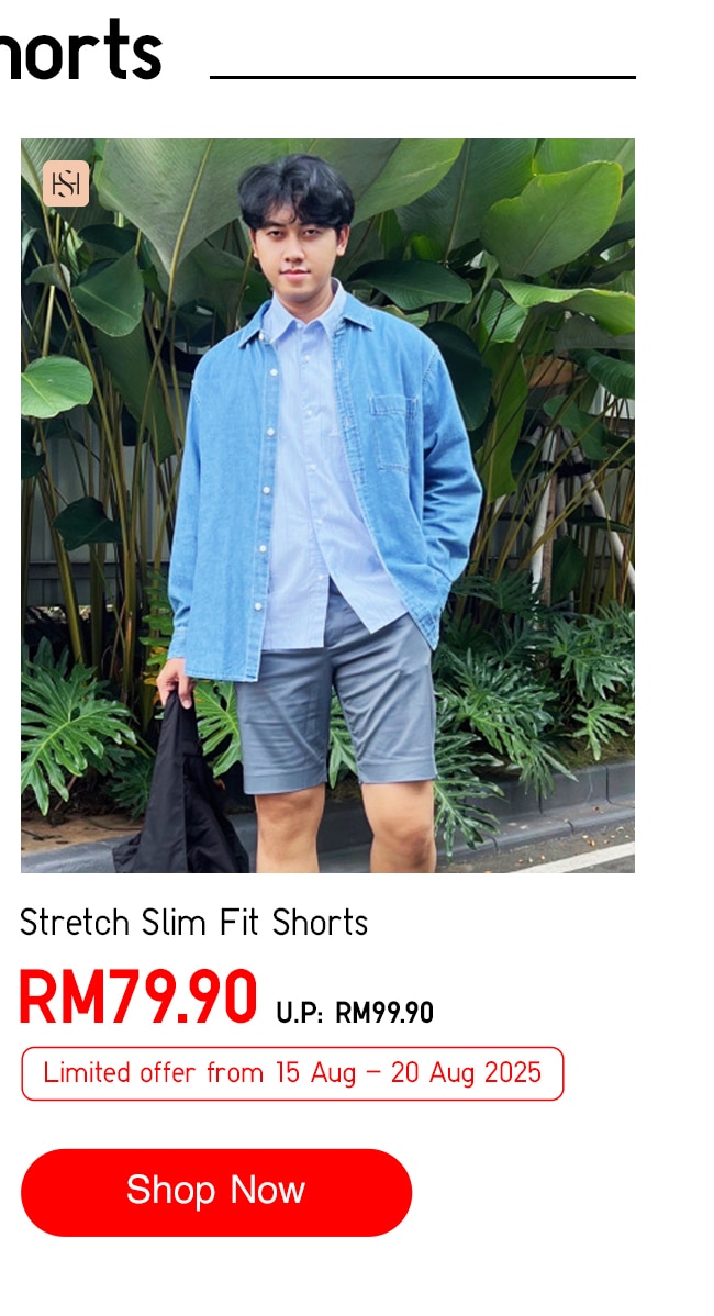 Stretch Slim Fit Shorts