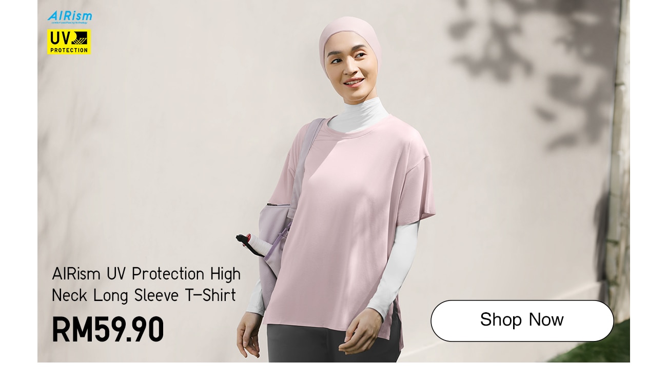 AIRism UV Protection High Neck Long Sleeve T-Shirt