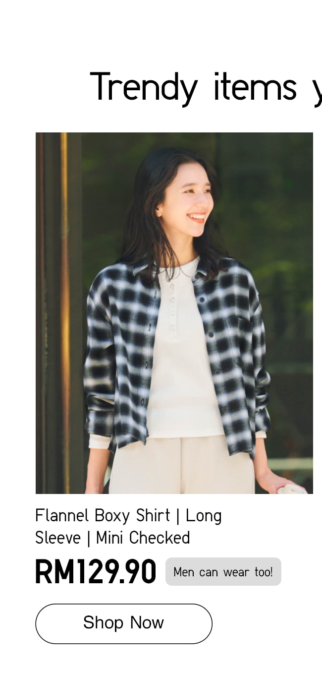 Flannel Boxy Shirt | Long Sleeve | Ombre Checked