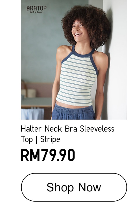 Halter Neck Bra Sleeveless Top | Stripe