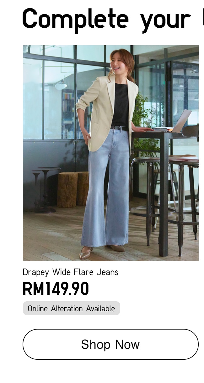 Drapey Wide Flare Jeans